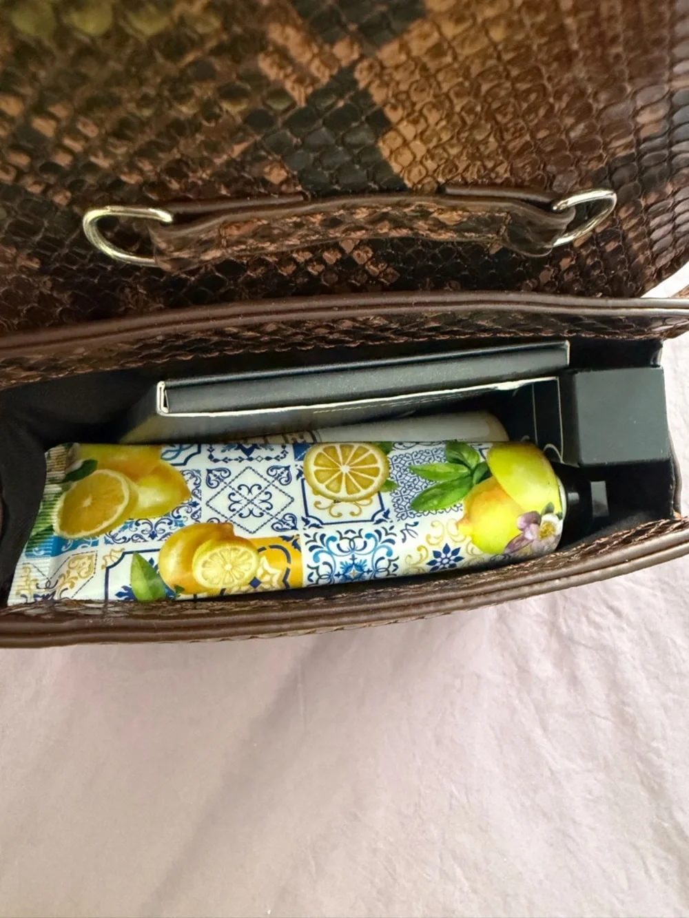 Zara Brown Snake-Print Mini Crossbody Belt Bag - Picture 8 of 8